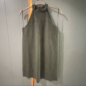 Suede like green dress